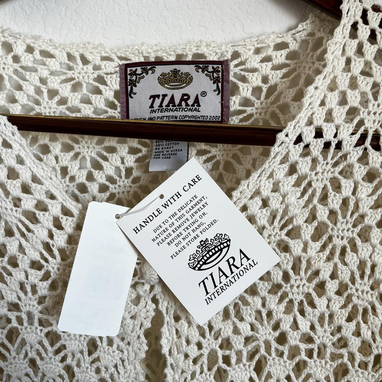 Tiara International Women's Tan Cardigan Depop