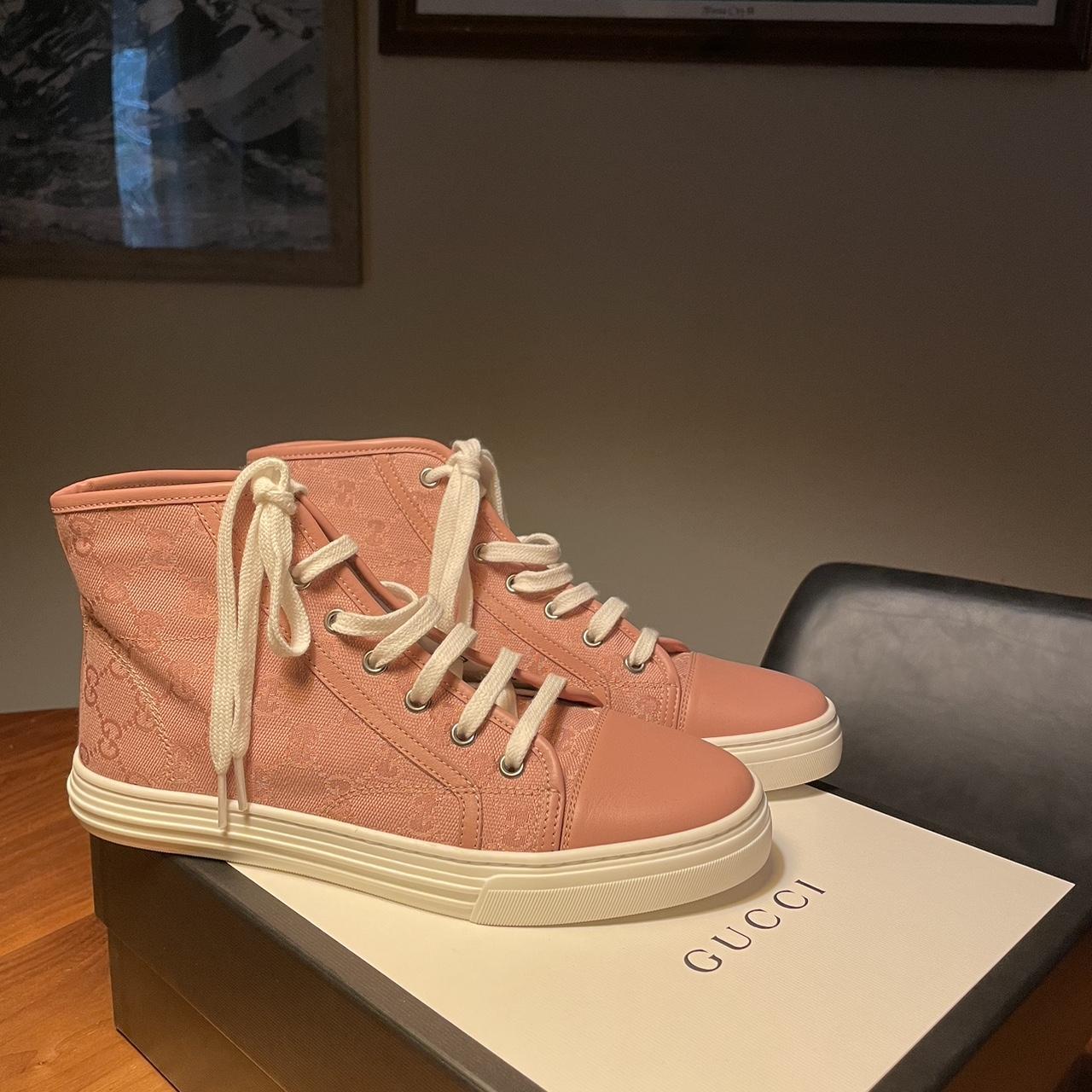 Pink gucci tennis shoes online