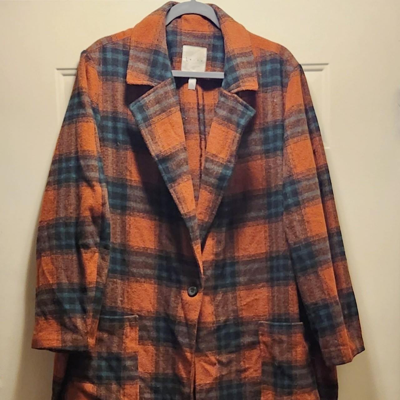 Leith deals plaid coat