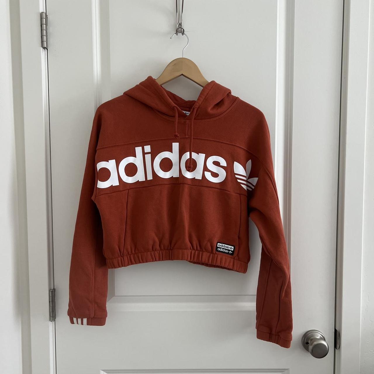 Adidas crop 2024 top hoodie orange