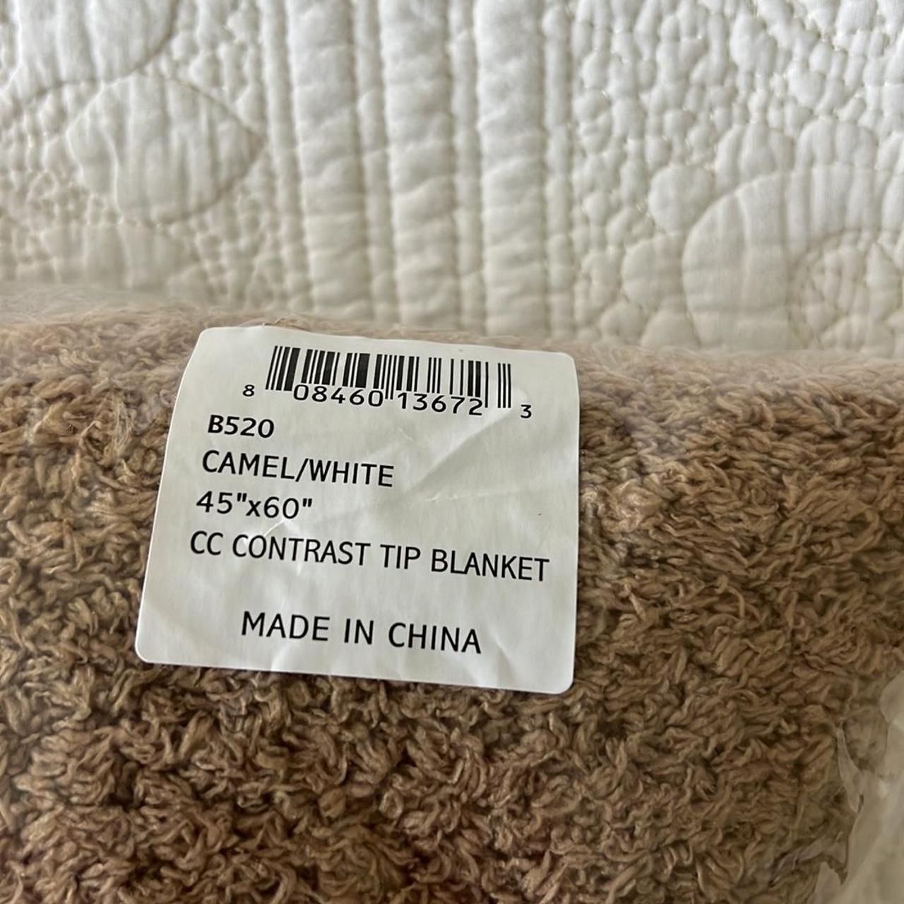 Barefoot Dreams Contrast Tip Throw Blanket Camel /... Depop