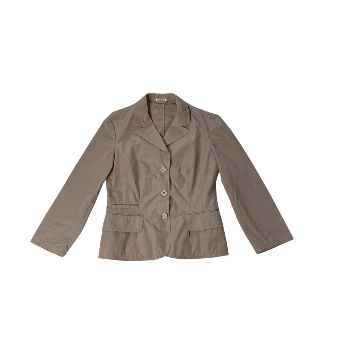 ジャケット・アウター miumiu archive light spring coat Miu Miu garment-dyed Cotton Jacket | Green | FARFETCH