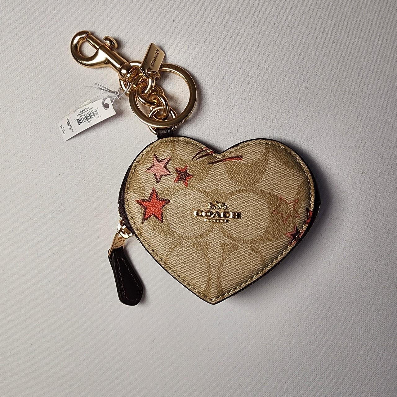 COACH HEART POUCH BAG CHARM IN SIGNATURE CANVAS Depop