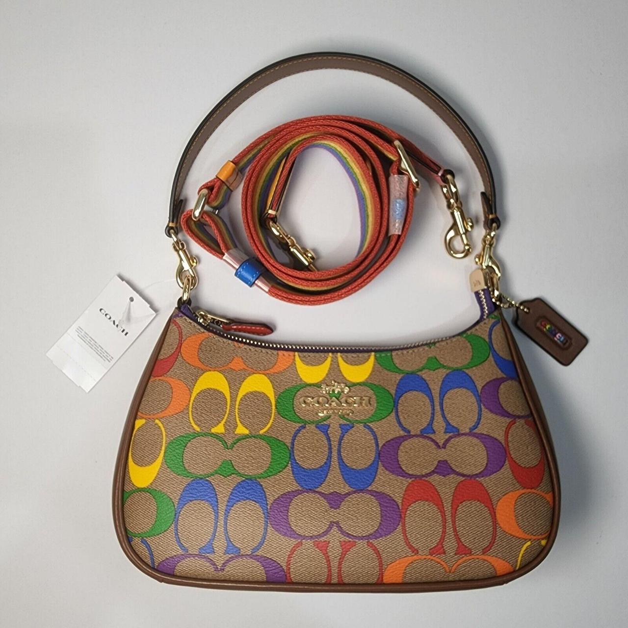 Coach Brown/Multicolor Smooth Leather/Coated Canvas Satchel outlet