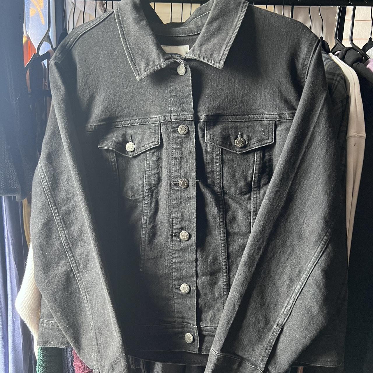 Black old navy jean jacket, slightly faded Kind of... - Depop