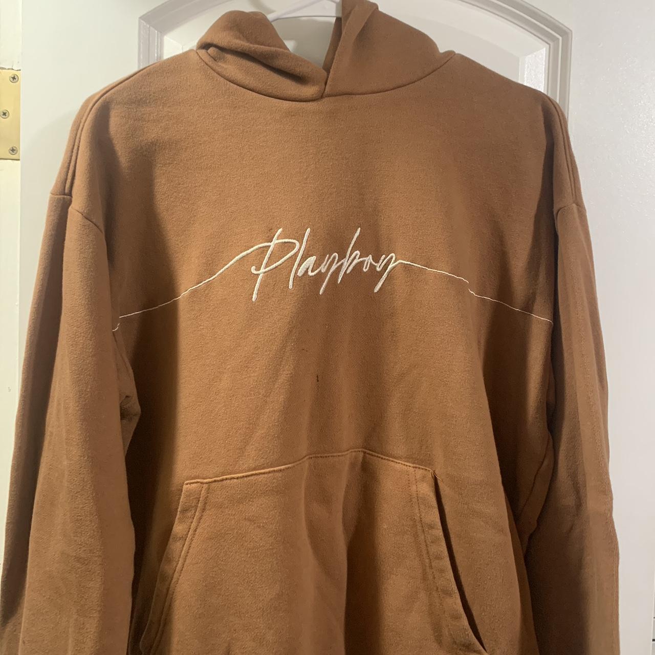 Pacsun Tan Pacsun Brown Hoodie Tan Playboy Cropped Sweatshirt
