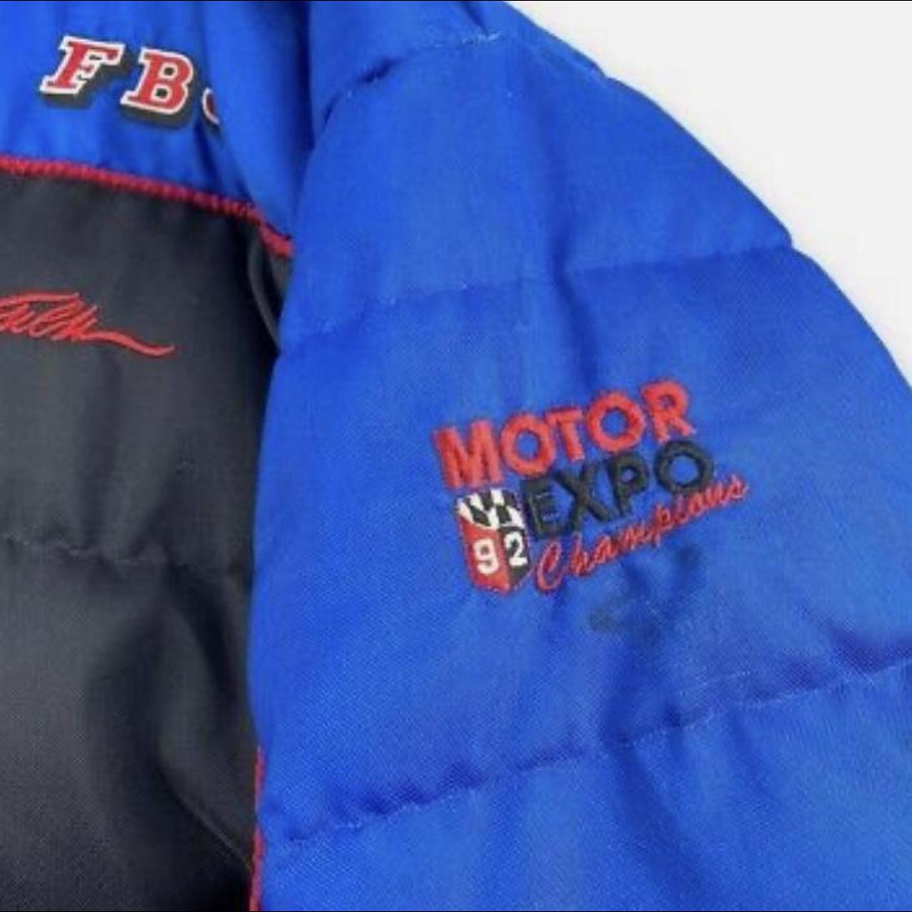 FUBU Men's Blue and Red Coat | Depop