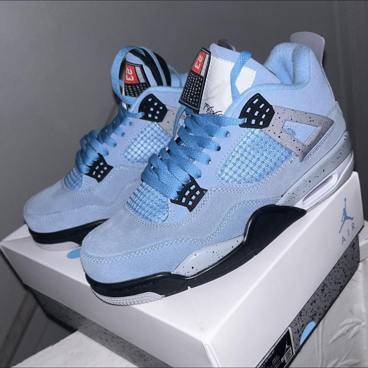 Jordan 4s Retro~University blue Size 8~1:1 DM if... - Depop