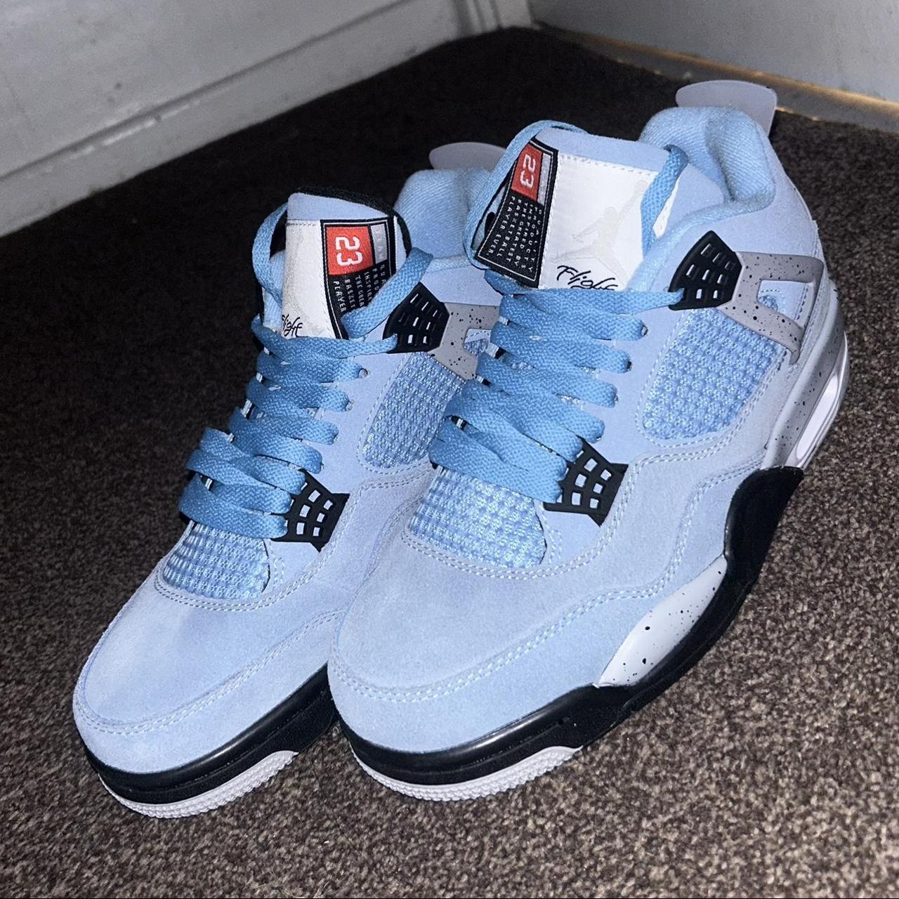 Jordan 4s Retro~University blue Size 8~1:1 DM if... - Depop