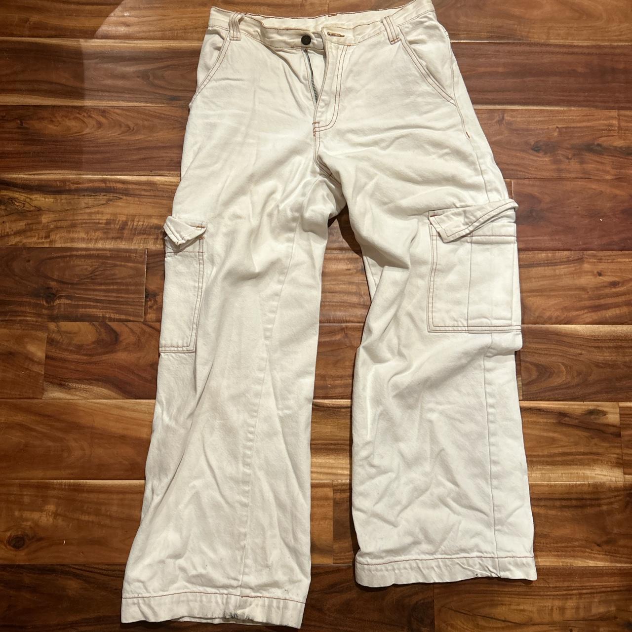 Ally Fashion White Carpenter Cargo Pants Size 10, - Depop