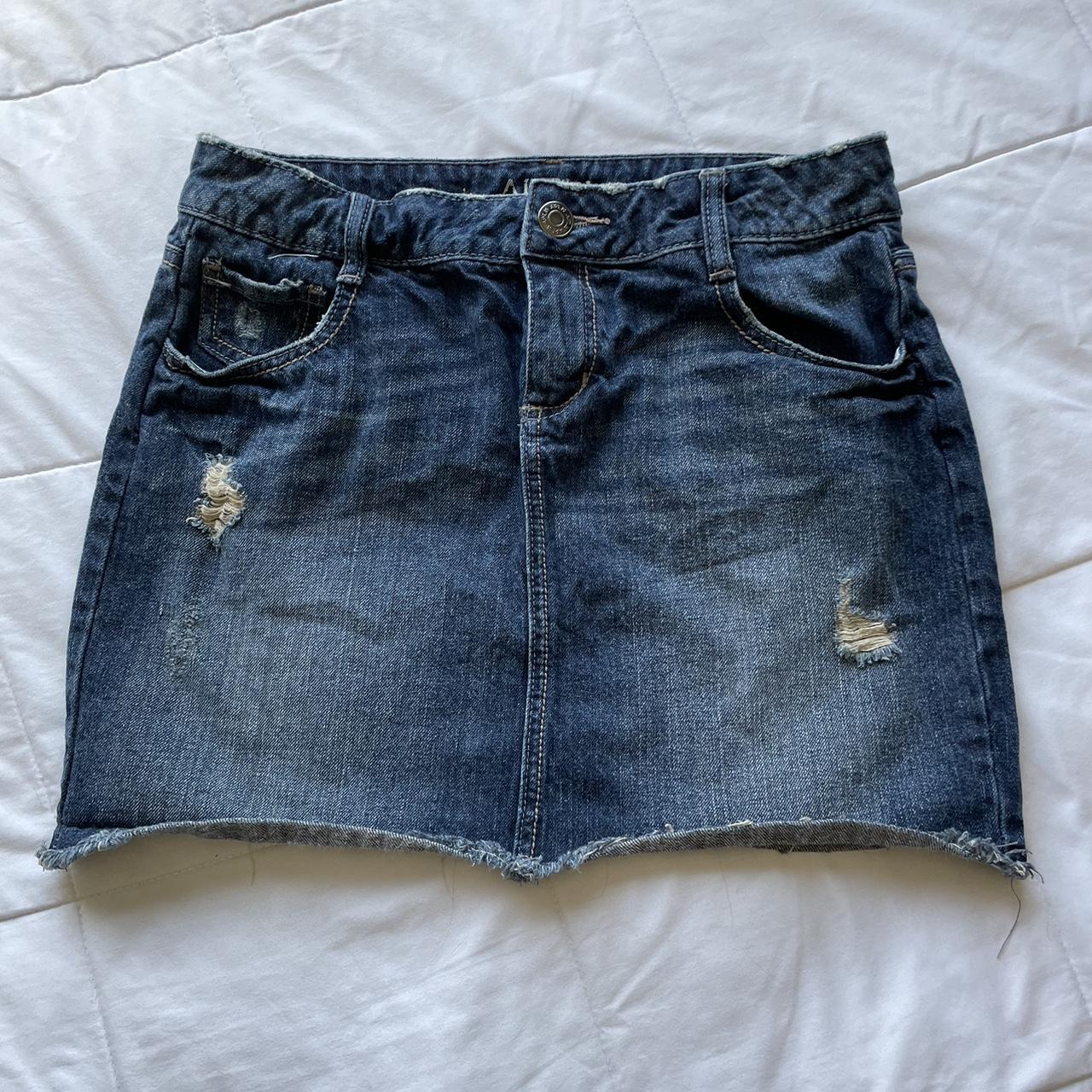 Apt9 sz6, Worn, Low waisted blue jean skirt worn in... - Depop