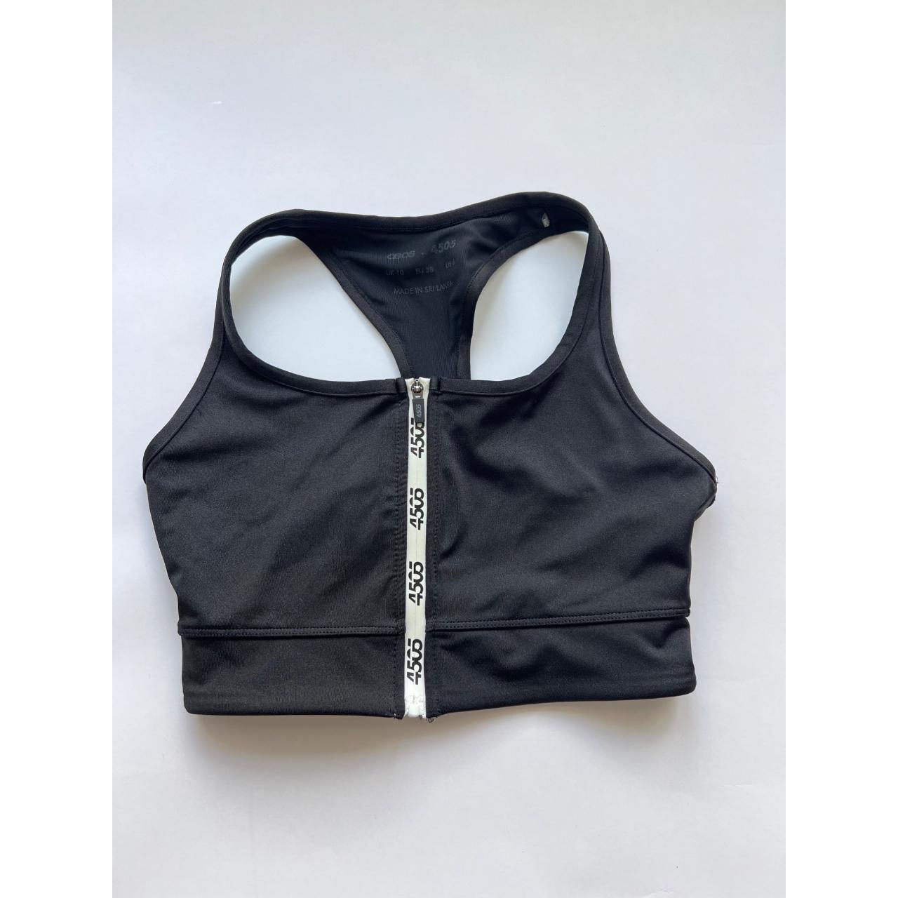 ASOS zip front medium support sports bra with back - Depop