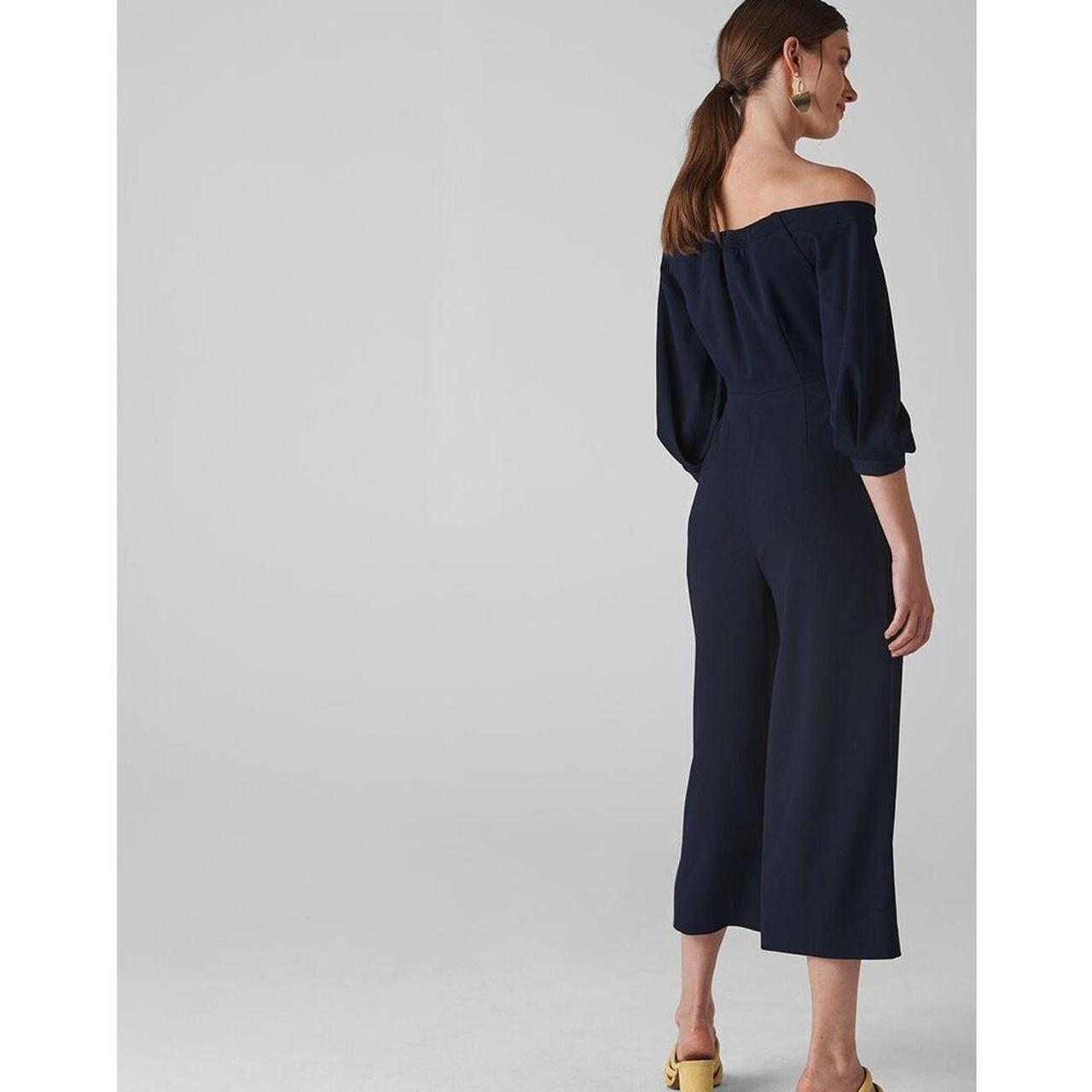 Whistles Women's Navy and Blue Jumpsuit Depop