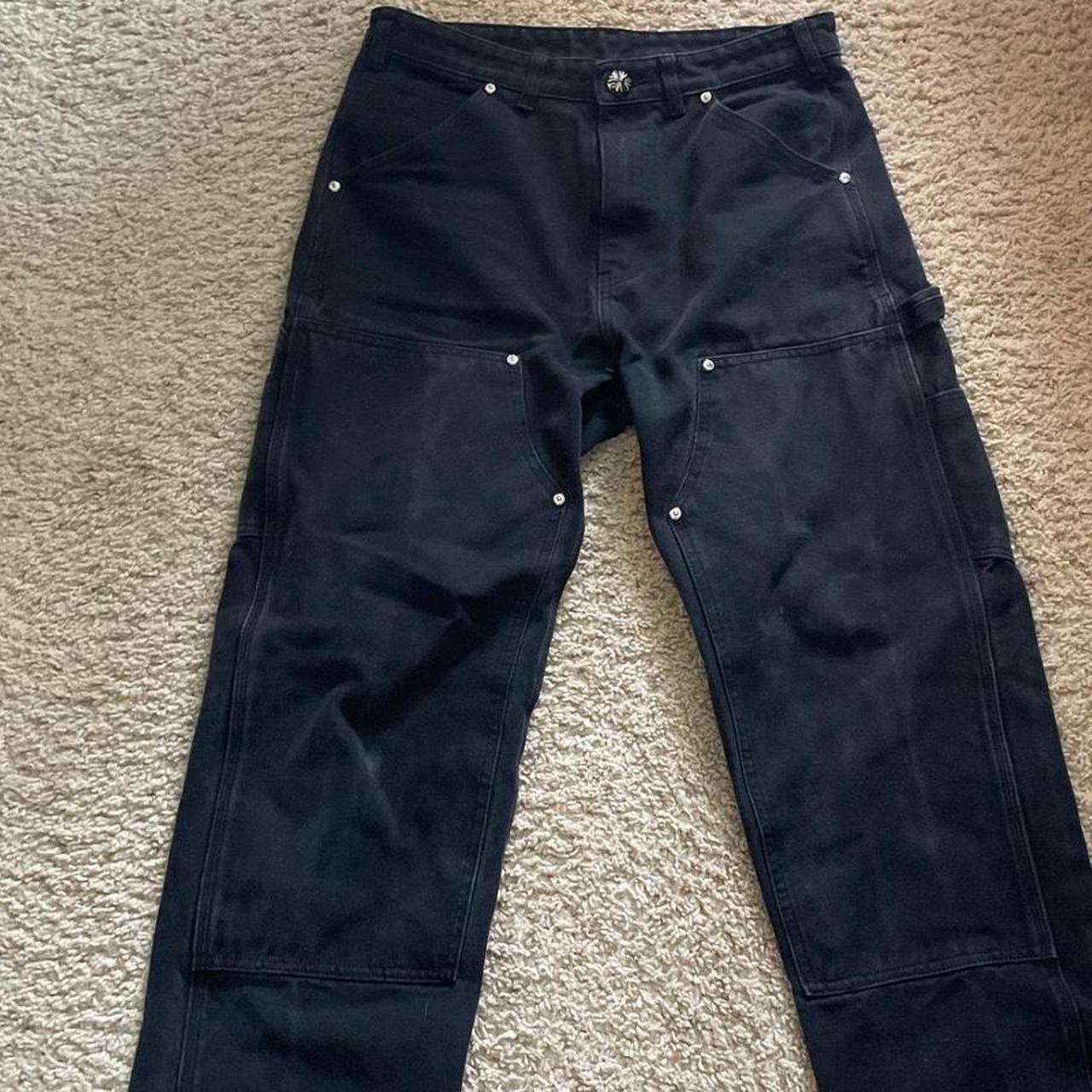Baggy chrome hearts in perfect condition size 32 - Depop
