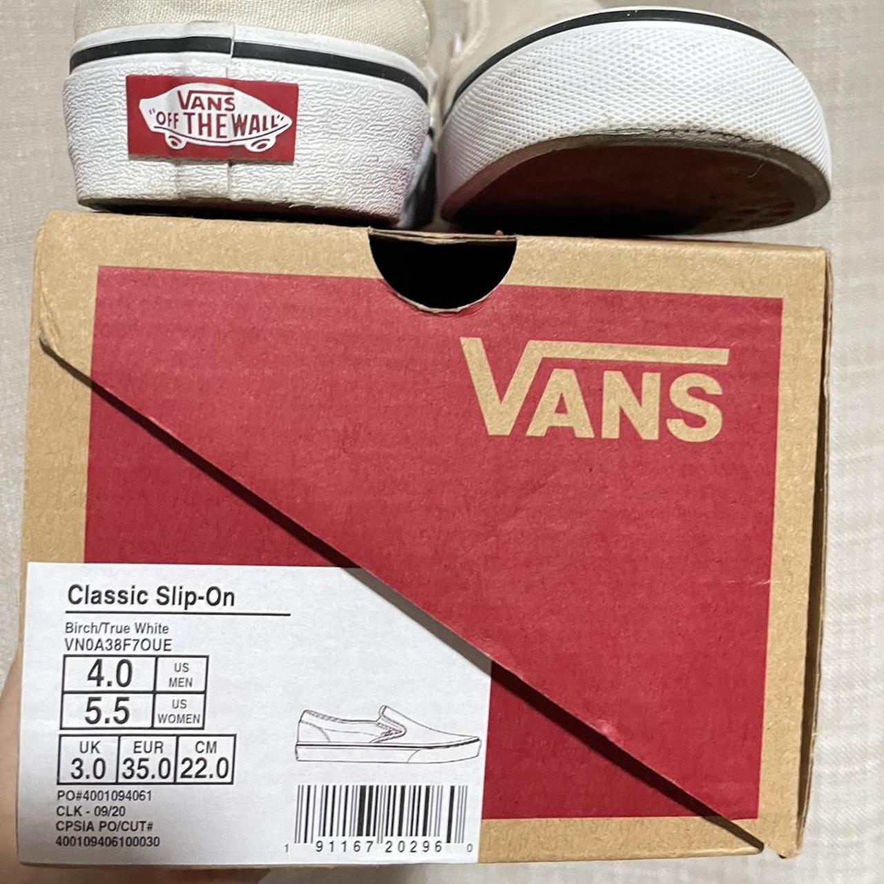 Vans classic slip on birch clearance true white