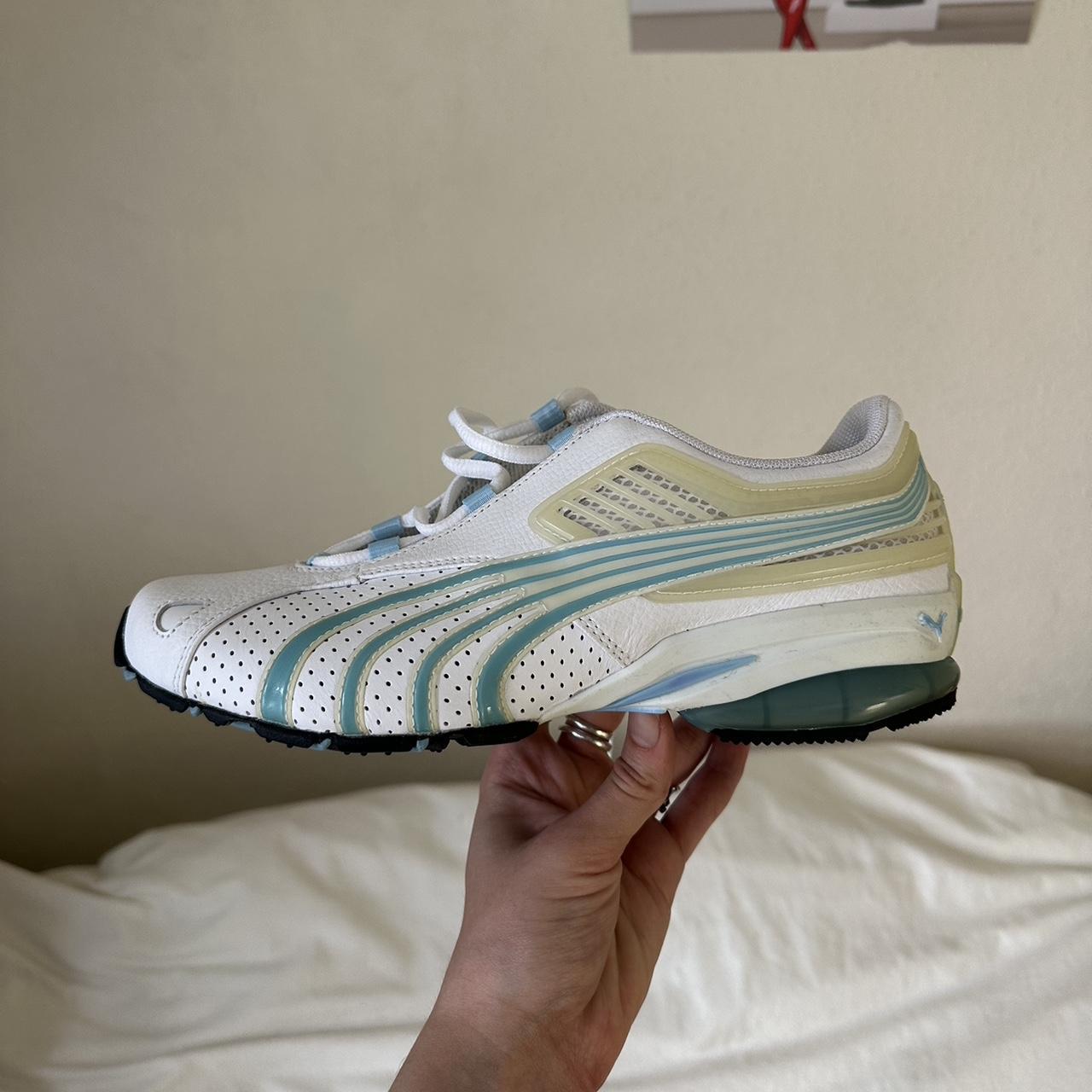 Puma white and blue Vintage Y2K 2000s trainers in