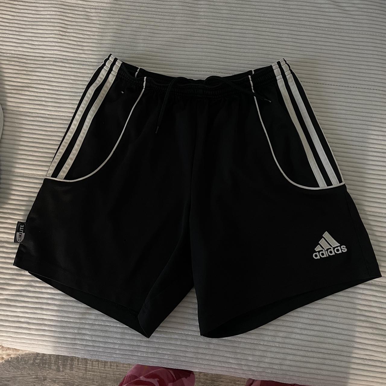 Black adidas shorts, in perfect condition fits a S/M... - Depop