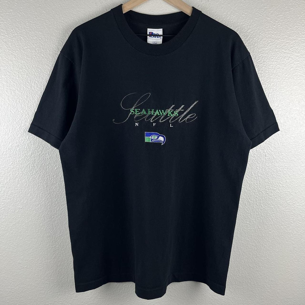 Vintage Seattle Seahawks Tee Blue and white Y2K - Depop