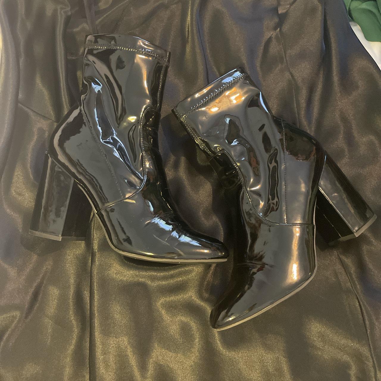 Betts size 10 patent leather chunky heel sock style... Depop