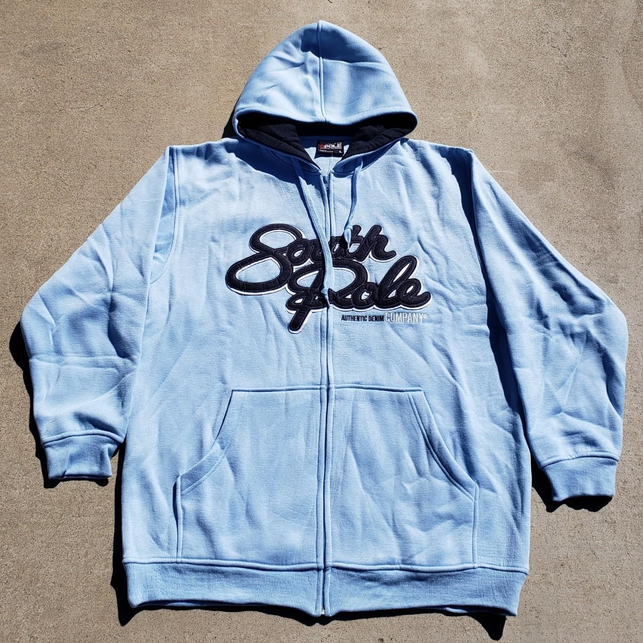 Southpole Y2K Baby Blue Full Zip Hoodie Mens Large | Depop