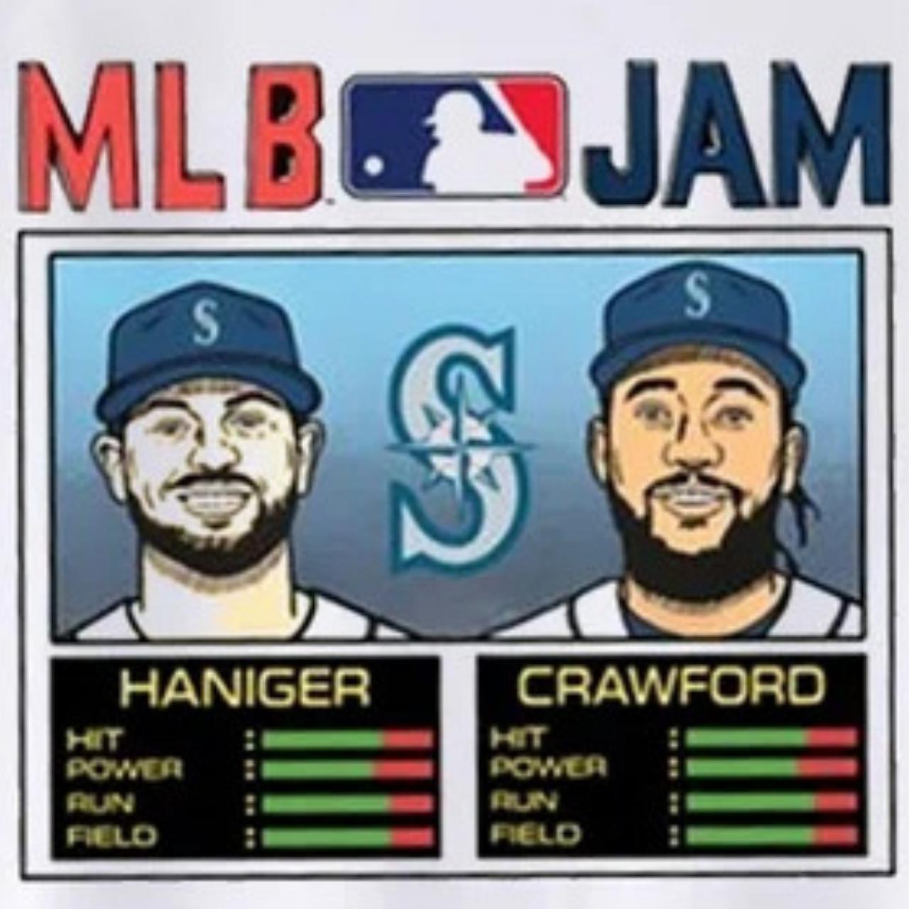 MLB Seattle Mariners Jam Mariners Haniger And Crawford Design T