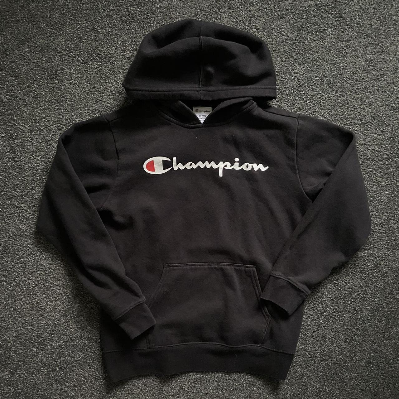 Black champion hoodie Great condition On tag xl... - Depop