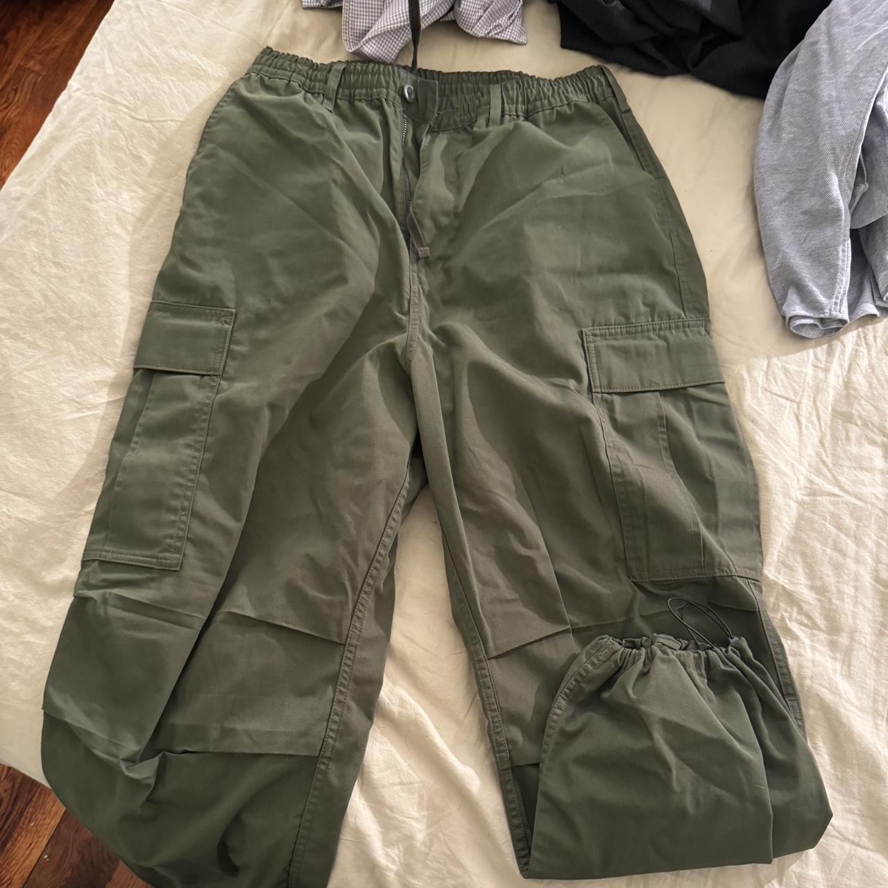 army green GU (sister brand of uniqlo) cargo pants.... - Depop