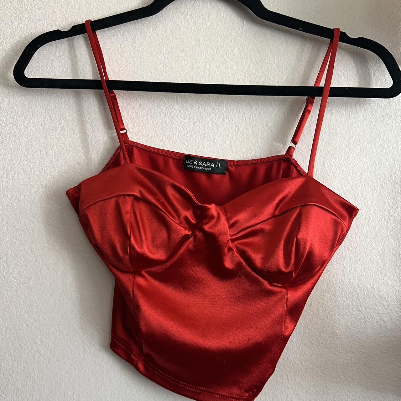 Red corset crop top #red #croptop #trendy #corset - Depop