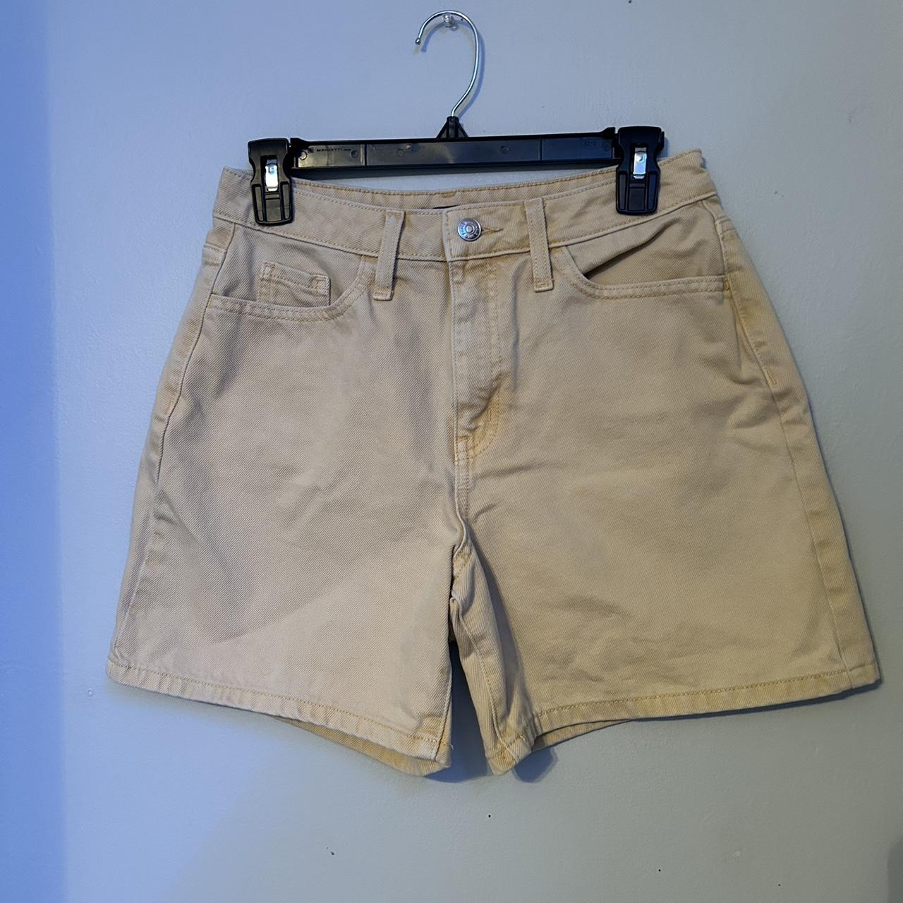 Pastel yellow jorts. worn only like twice. good... - Depop