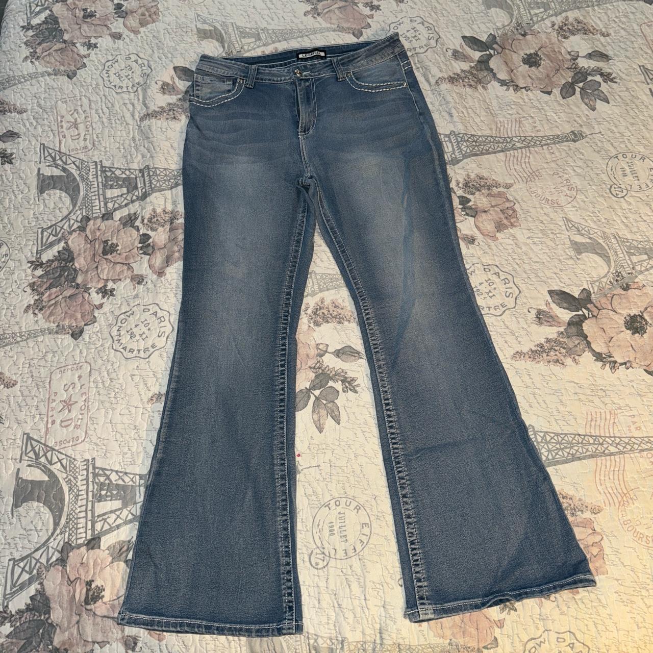 Flared jeans Legend bedazzled jeans Only worn about... - Depop