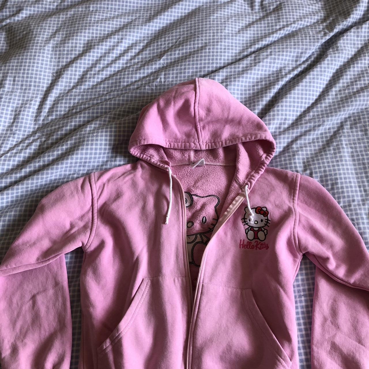 Hello kitty zip up🎀, kids but can fit a size xs-s,... - Depop