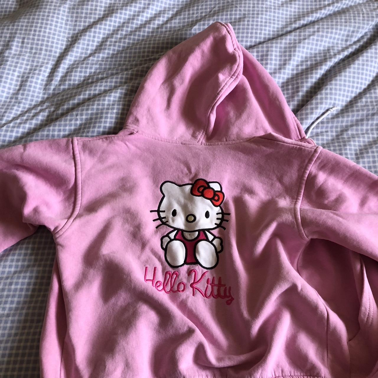 Hello kitty zip up🎀, kids but can fit a size xs-s,... - Depop