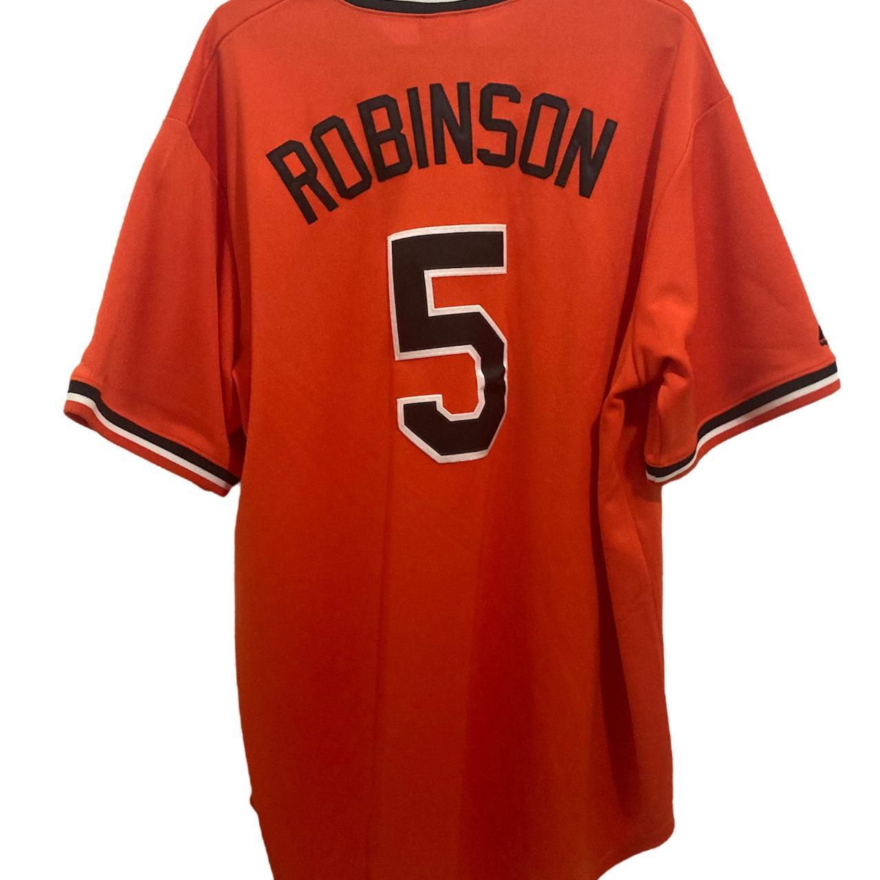 Men's Baltimore Orioles Brooks Robinson Majestic Orange Cooperstown  Collection Official Name & Number T-Shirt