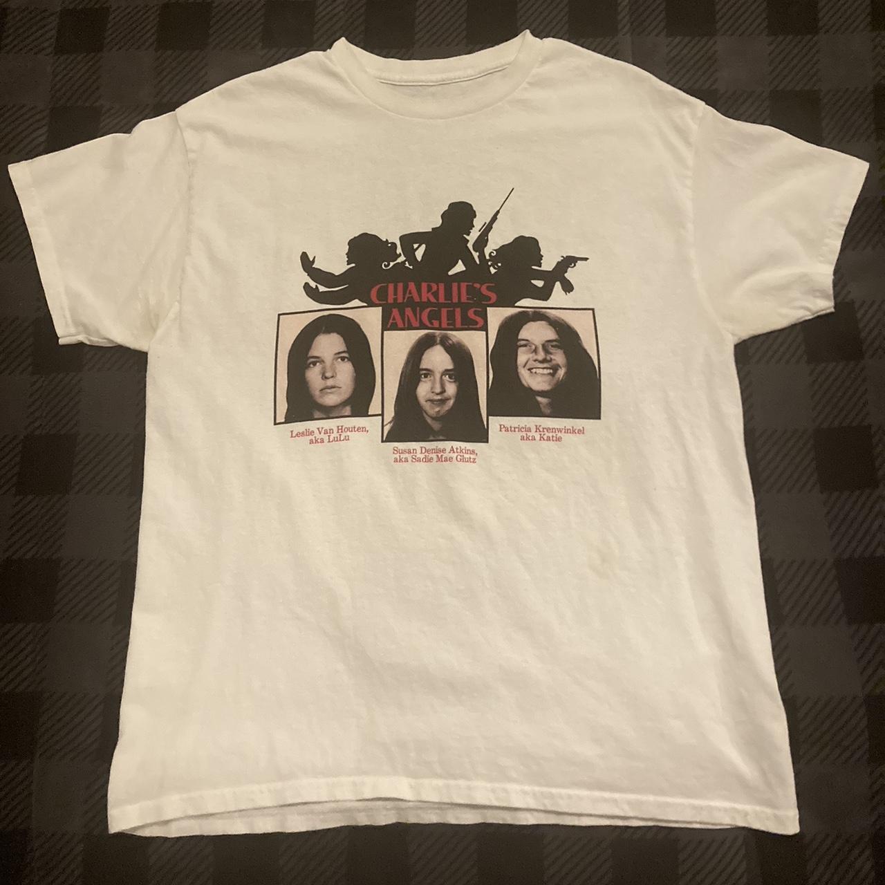 Charles Manson Charlie’s angels shirt size L Manson... - Depop