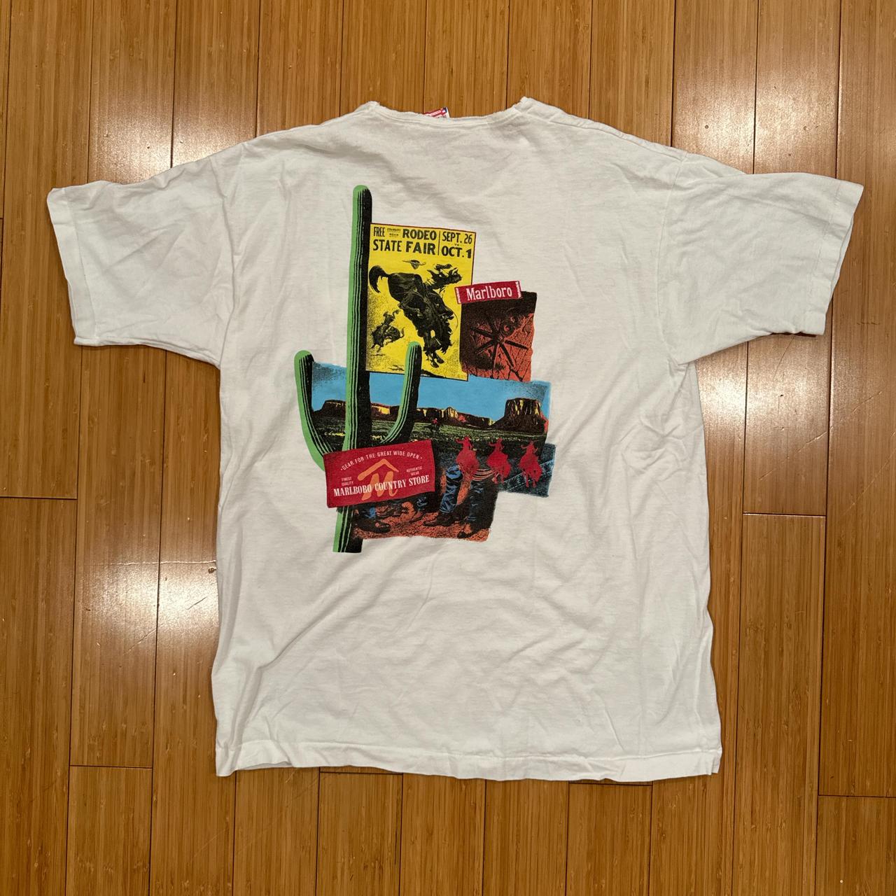 Vintage Marlboro Pocket Tee Shirt Size XL Cactus Wild West