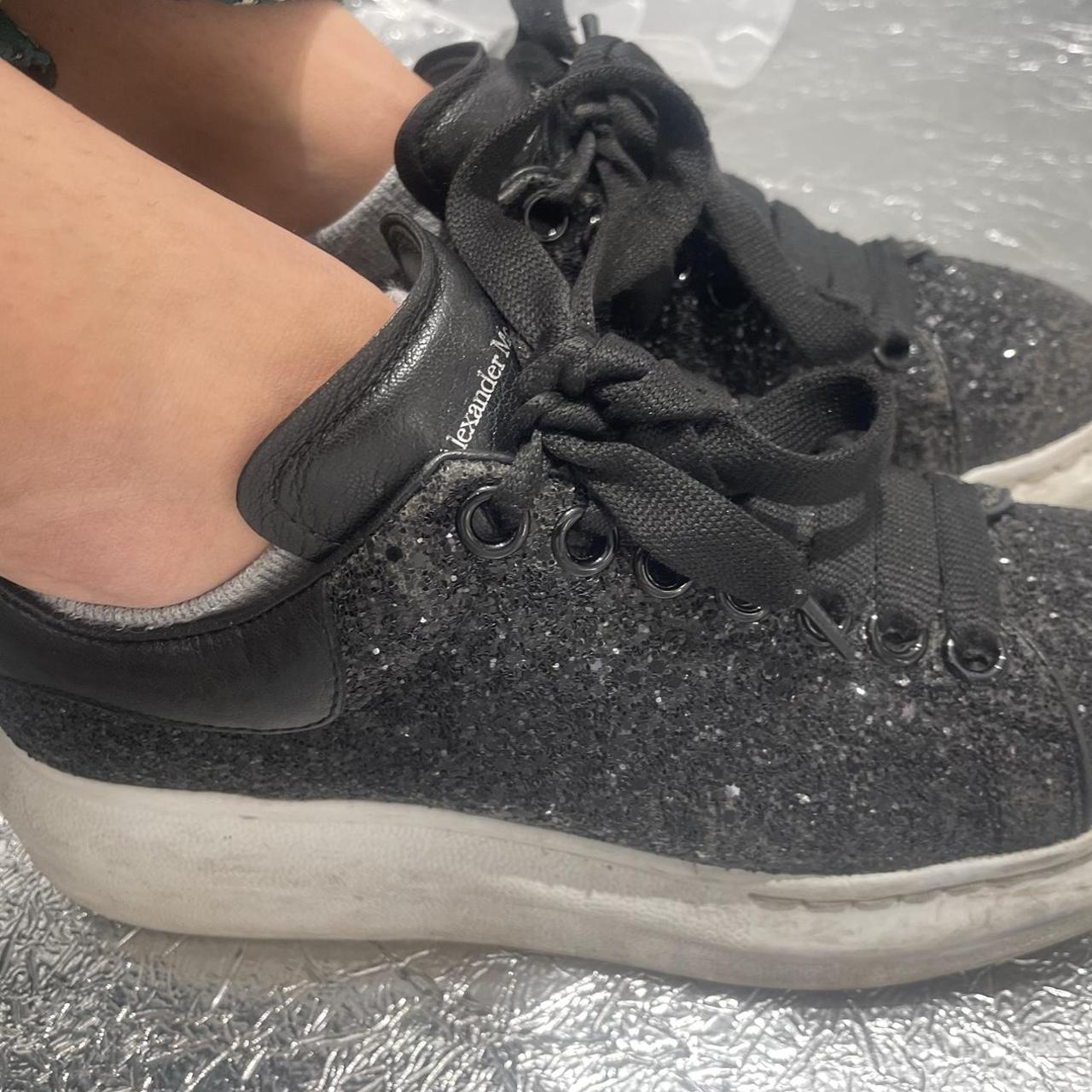 Alexander McQueens. Black glitter. Size 7 (fits 6... Depop