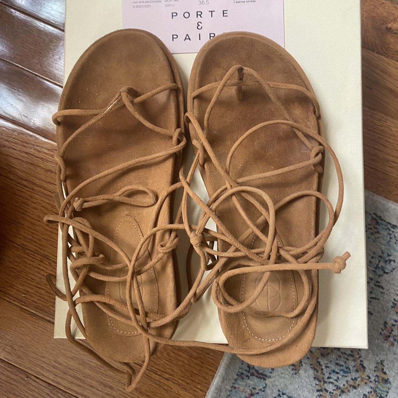porte & paire suede sandals