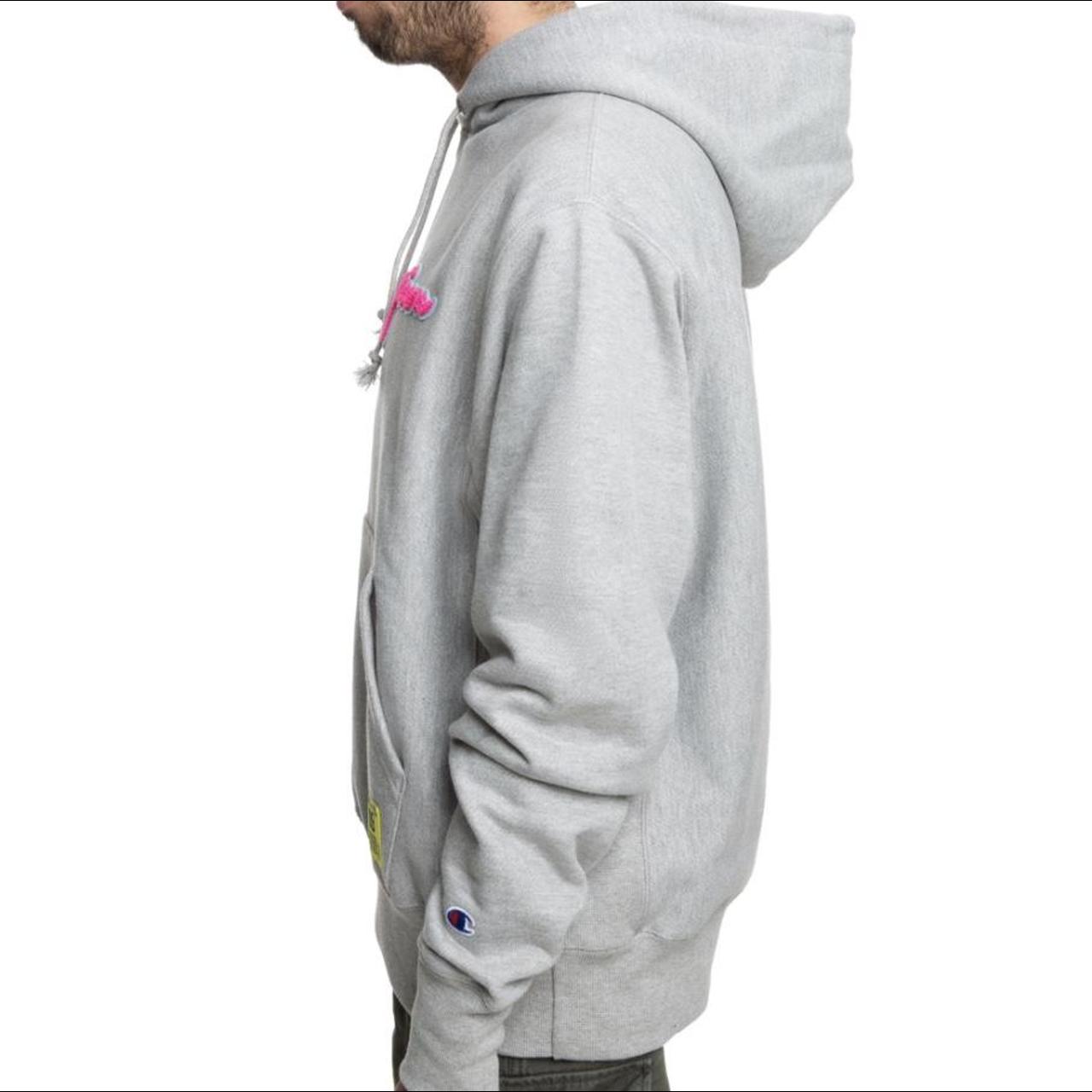 Champion reverse weave hot sale chenille logo pink hoodie