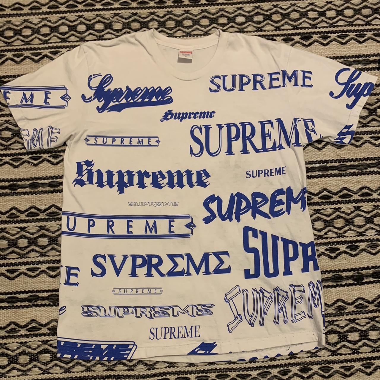 Supreme multi-logo T-shirt, Blue