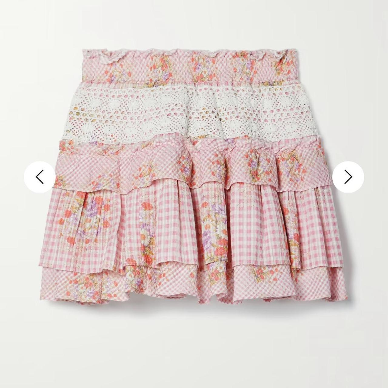 LoveShackFancy Women's Pink Skirt Depop