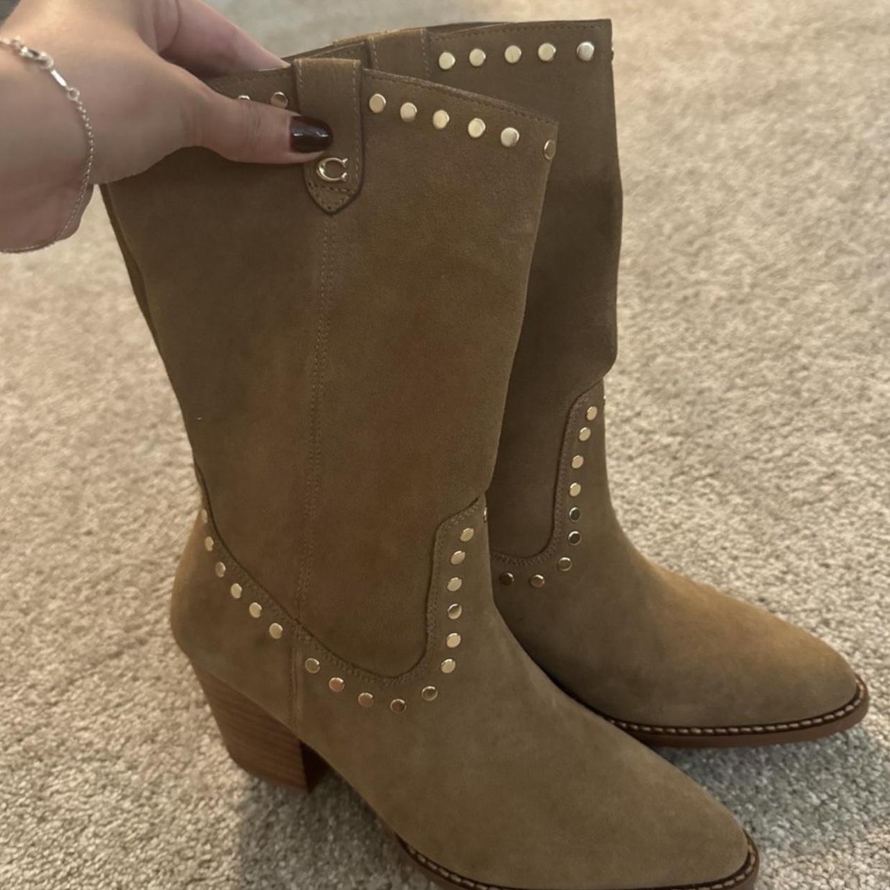 Coach suede boots deals