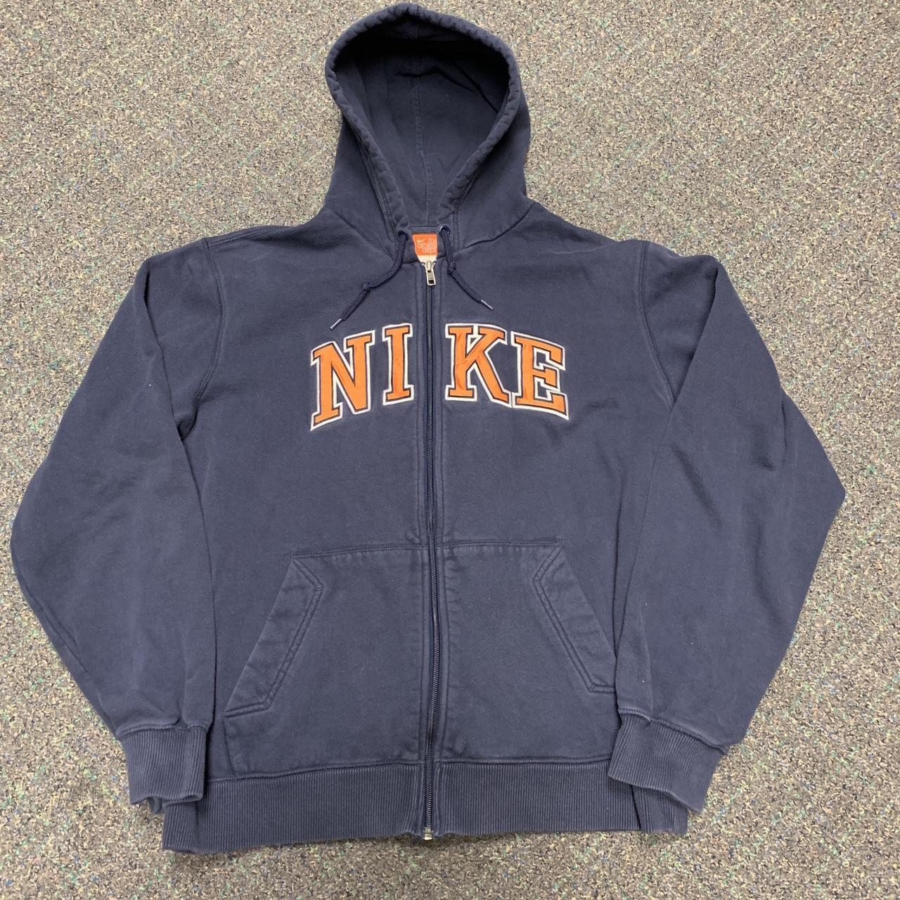 Nike Womens Navy And Orange Jacket Depop 3939