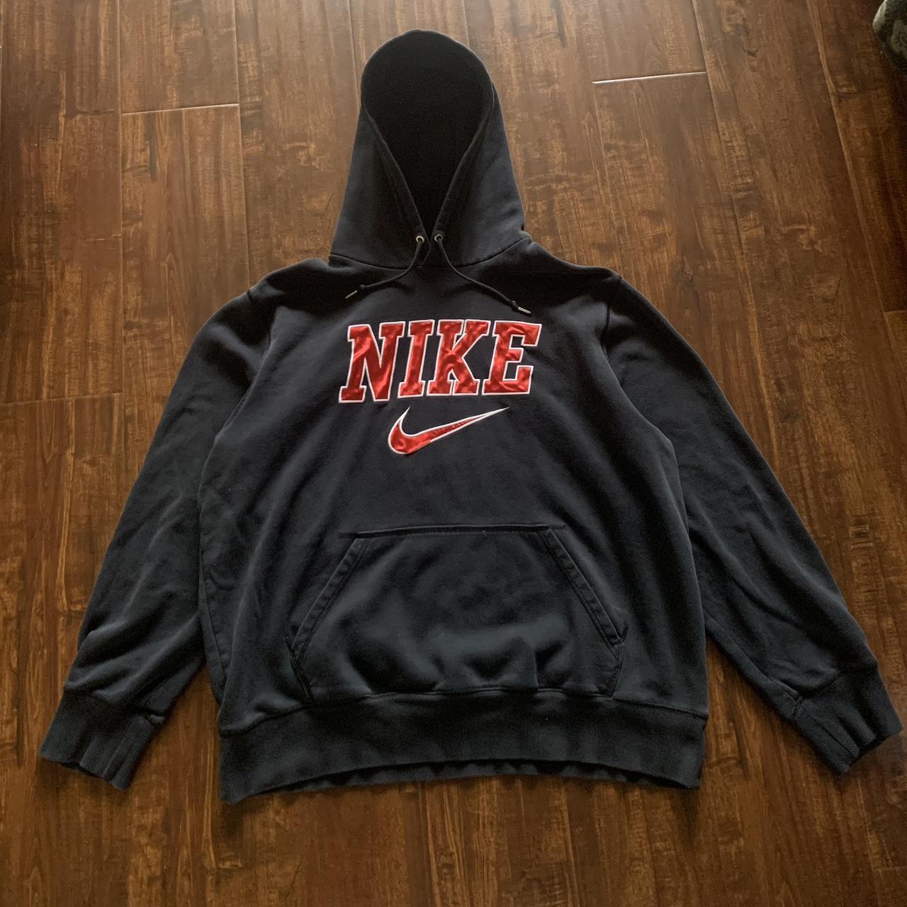 Nike Men's Red and Black Hoodie | Depop