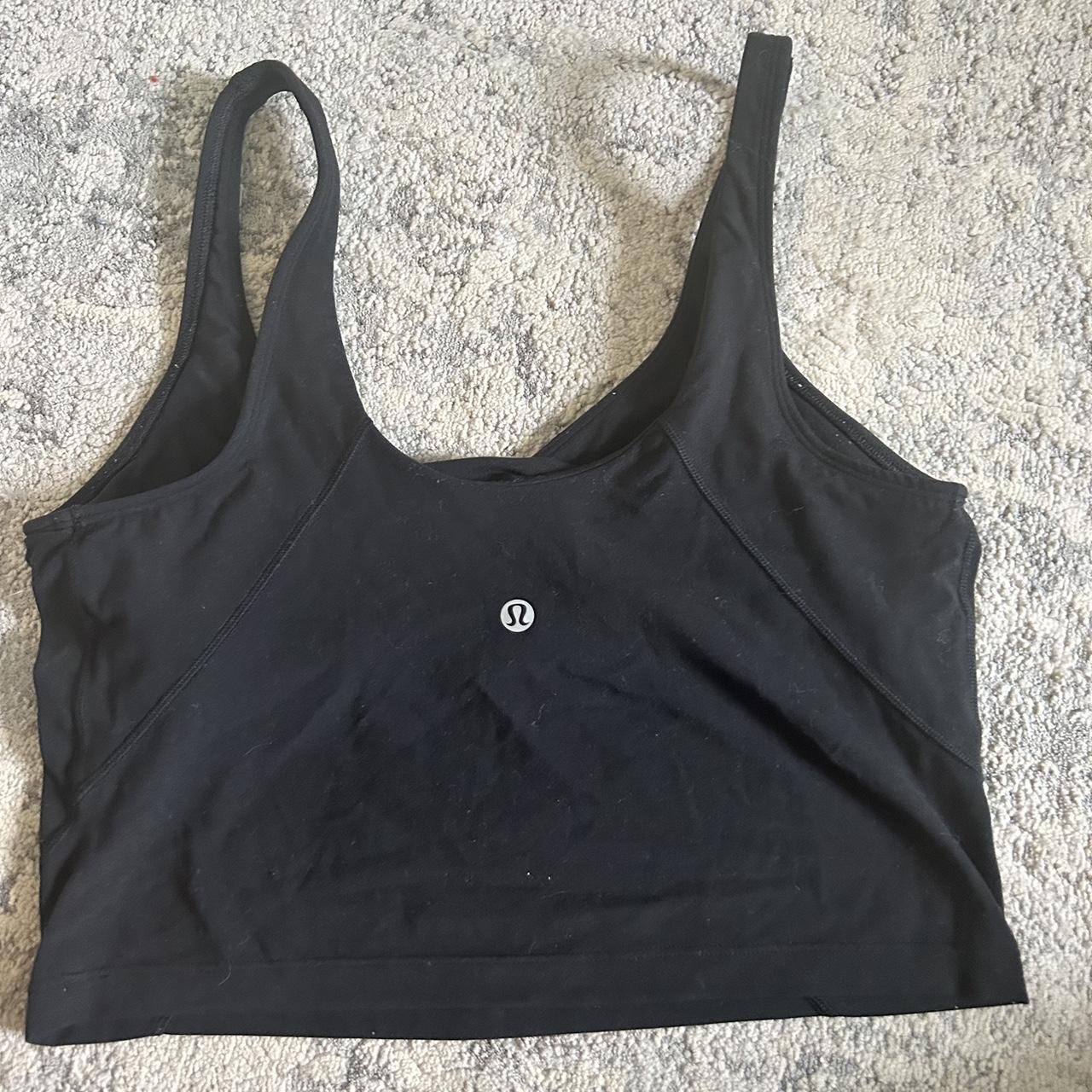 lululemon black align tank size 8 no flaws or... - Depop