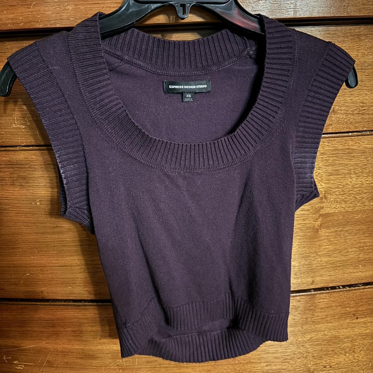 small purple sweater vest soft and comfortable... - Depop