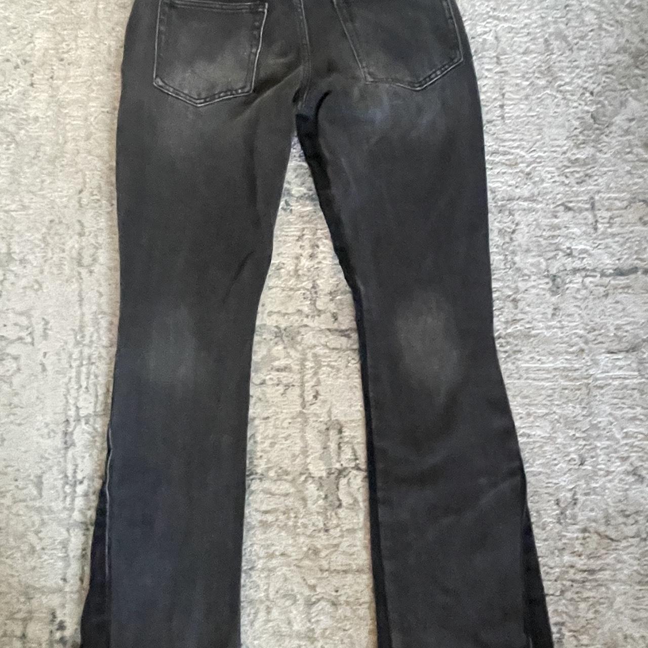 mnml flared black jeans used but great... - Depop