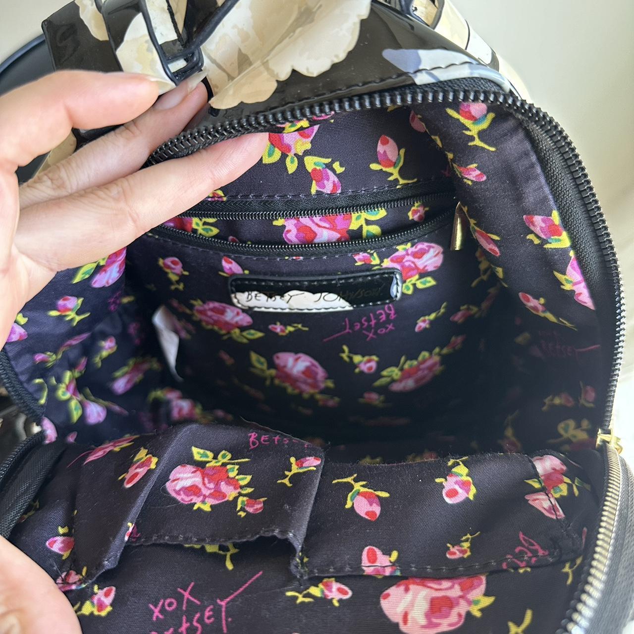 Betsey offers Johnson Black Floral Mini Backpac