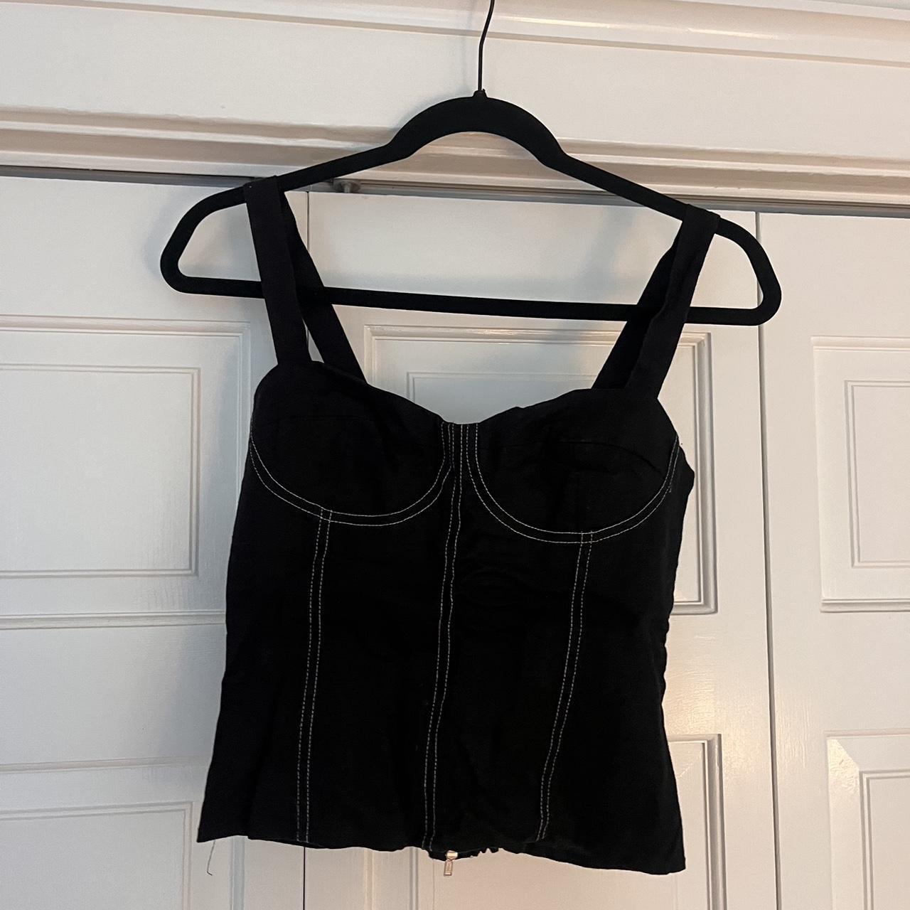 reformation contrast stitch corset top - size... - Depop