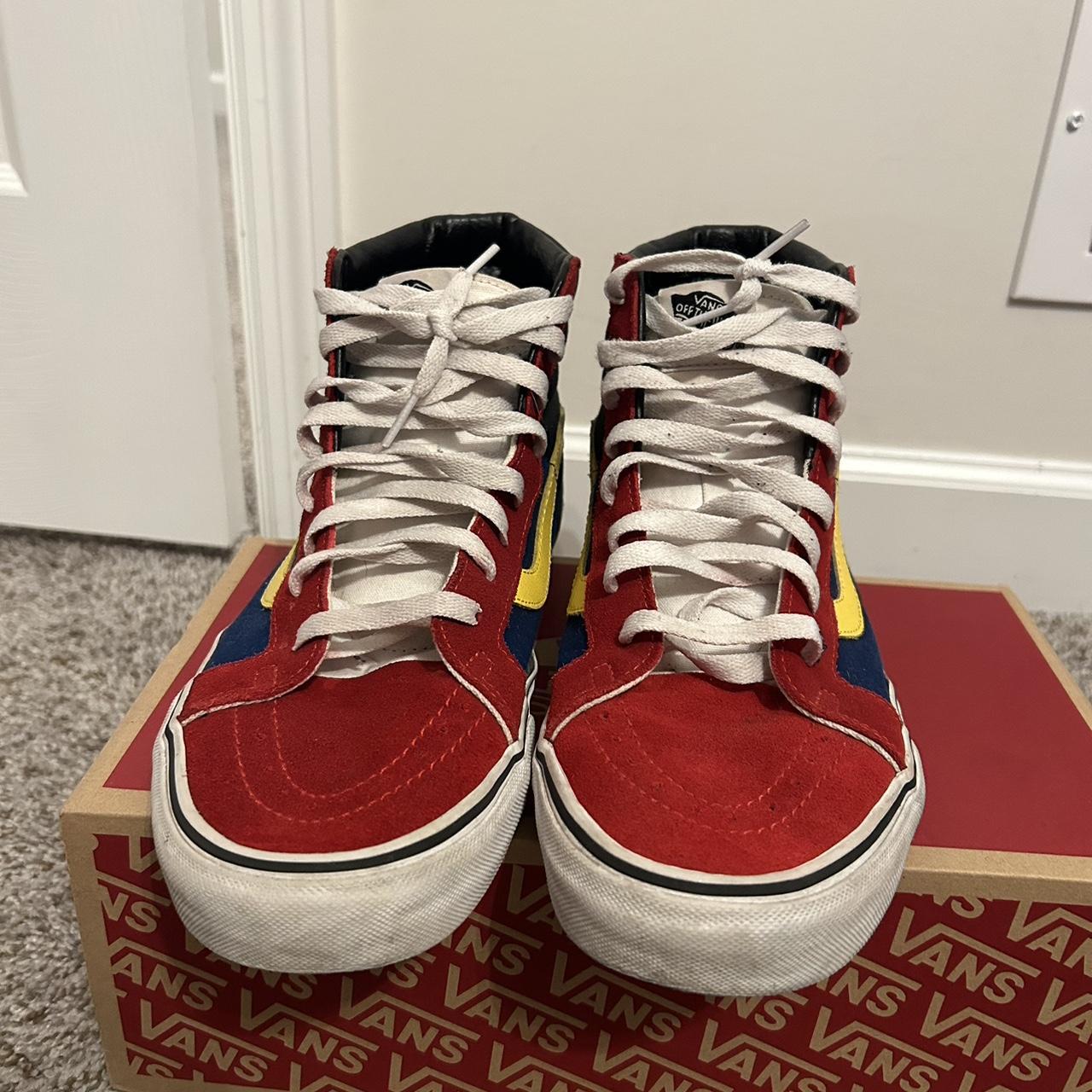 Vans Men's Red and Yellow Trainers