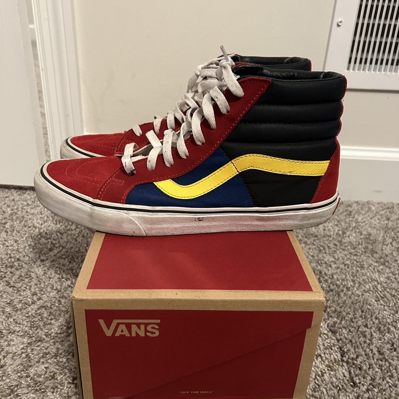 Vans Men's Red and Yellow Trainers (3)